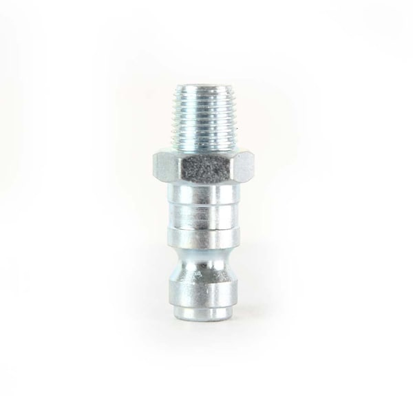 Interstate Pneumatics 1/4 Inch Auto Steel Coupler Plug x 1/8 Inch Male NPT (Silver Color), PK 6 CPA421Z-D6 - main